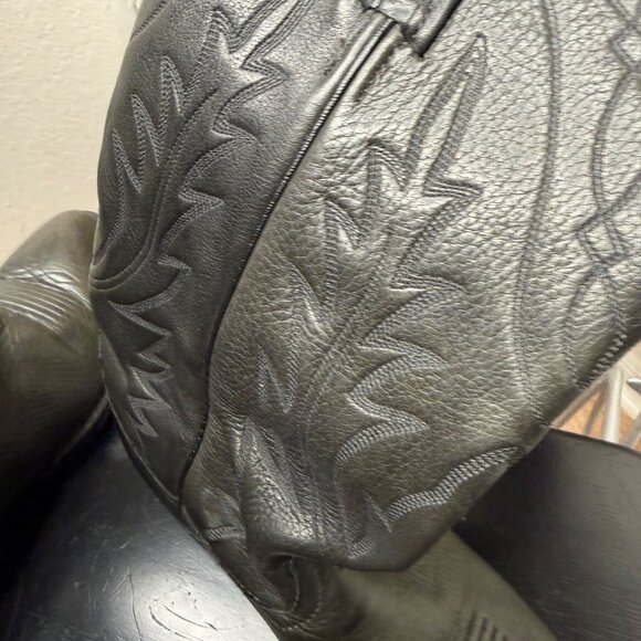 Vtg Nocona Leather Western Cowgirl Boots flame Stitching S 71/2 Rodeo chore USA - Picture 11 of 16